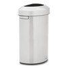 Rubbermaid Commercial 21 gal Half-Round Cylinder Waste Receptacles, Stainless Steel, Plastic; Stainless Steel 2147582